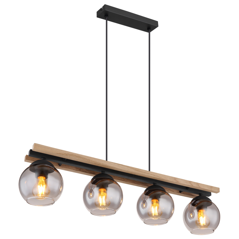 Suspensie de interior CONNI - Art. 15569-4HW, Globo, Negru/Maro