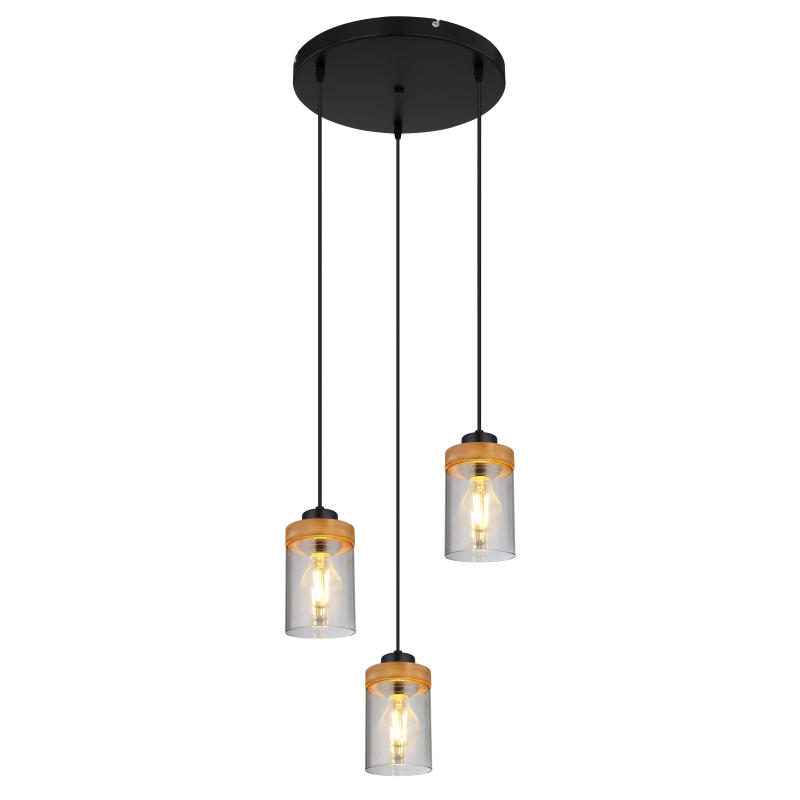Suspensie de interior FINCA - Art. 15557-3H, Globo, Negru/Maro