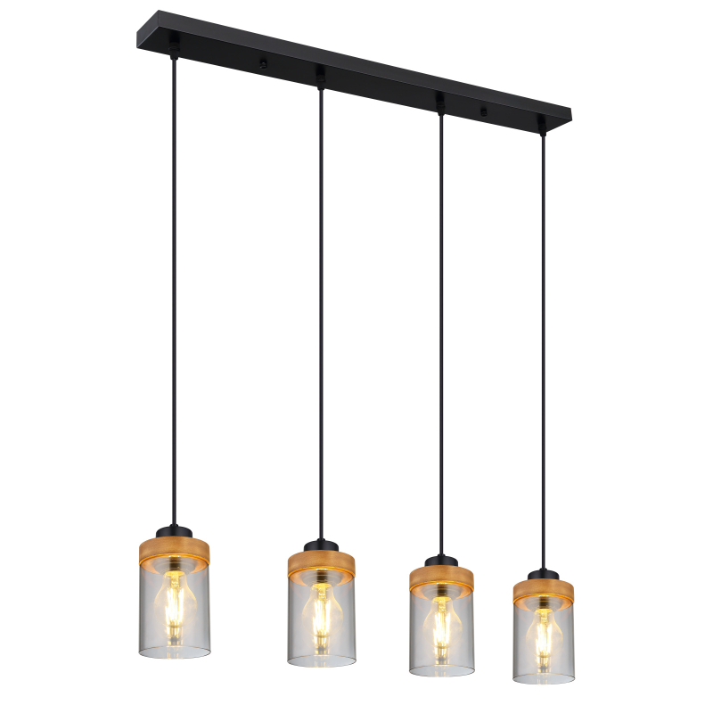 Suspensie de interior FINCA - Art. 15557-4H, Globo, Negru/Maro