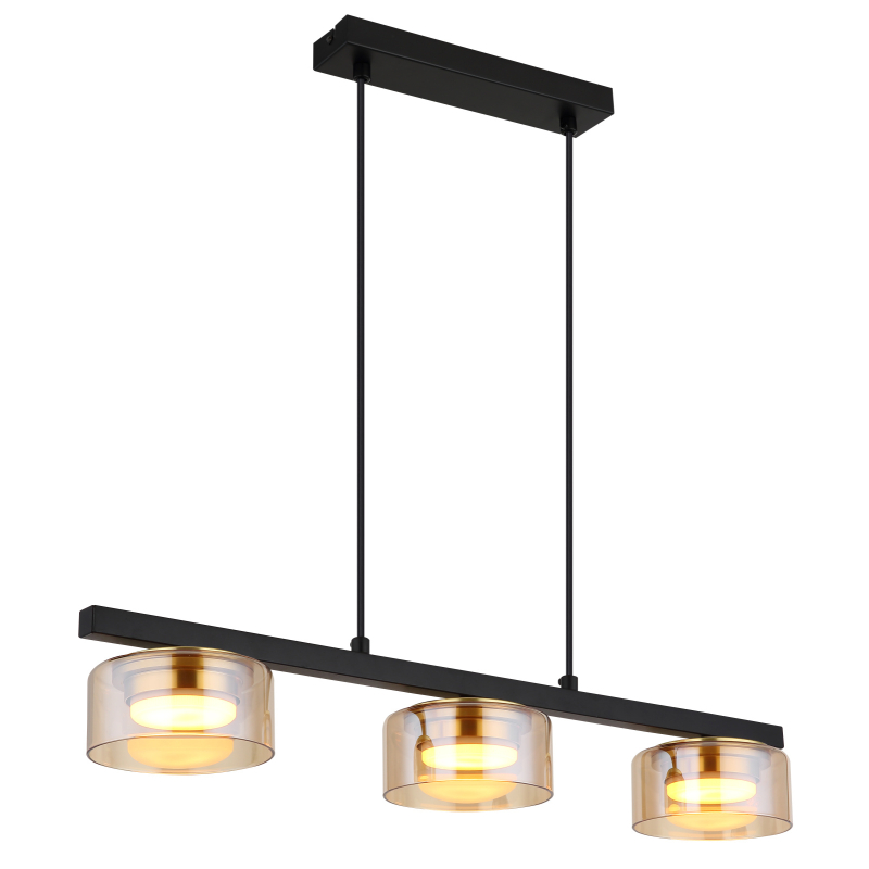 Suspensie de interior HIGGINS - Art. 16055-3HG, Globo, Negru/Auriu