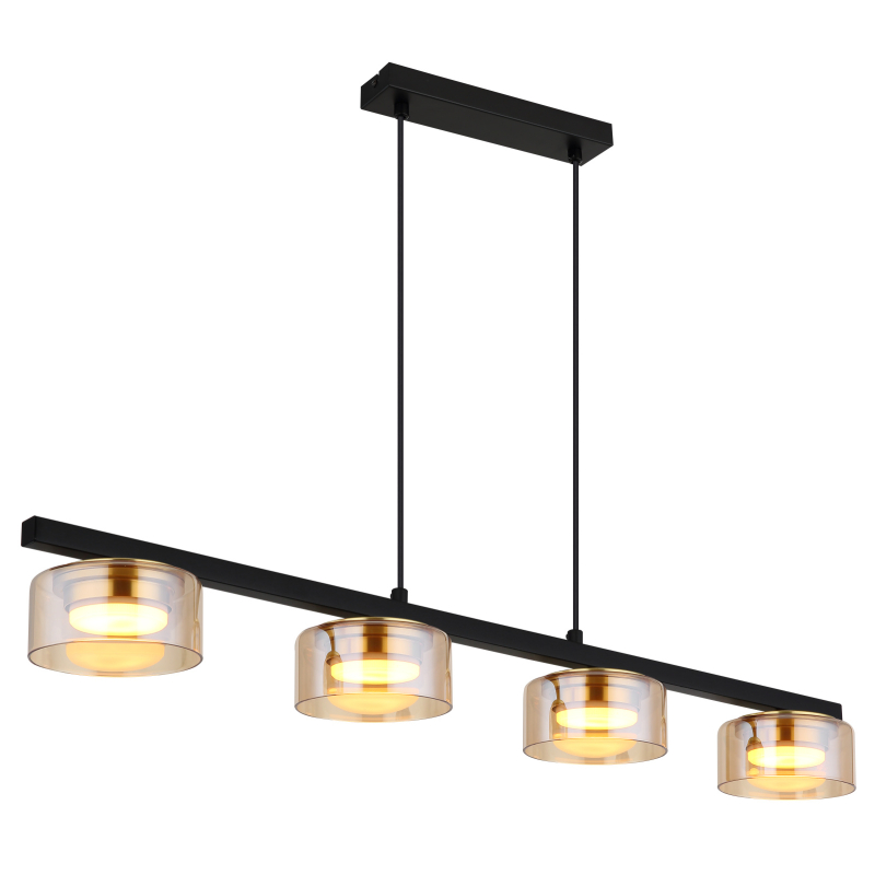 Suspensie de interior HIGGINS - Art. 16055-4HG, Globo, Negru/Auriu
