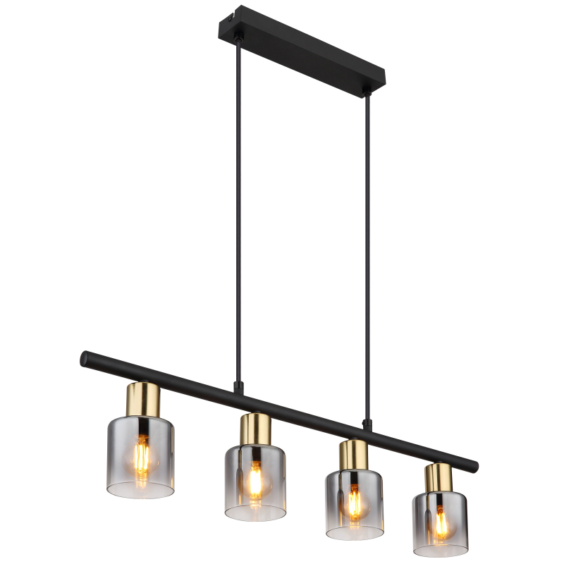Suspensie de interior HOLLSY - Art. 54310-4H, Globo, Negru/Auriu