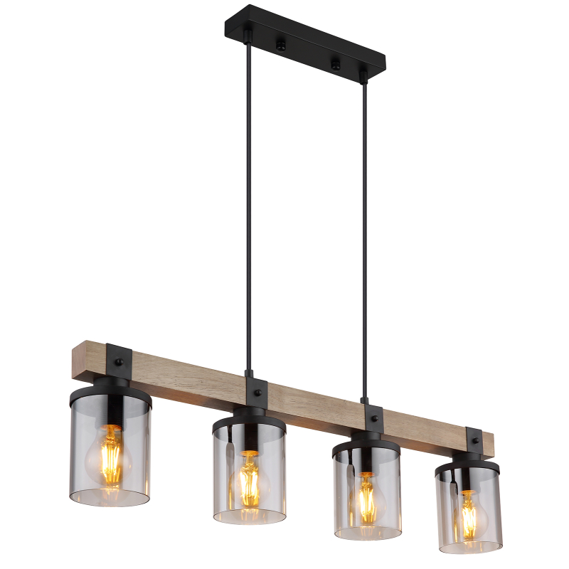 Suspensie de interior LILA - Art. 15555-4H, Globo, Negru/Maro
