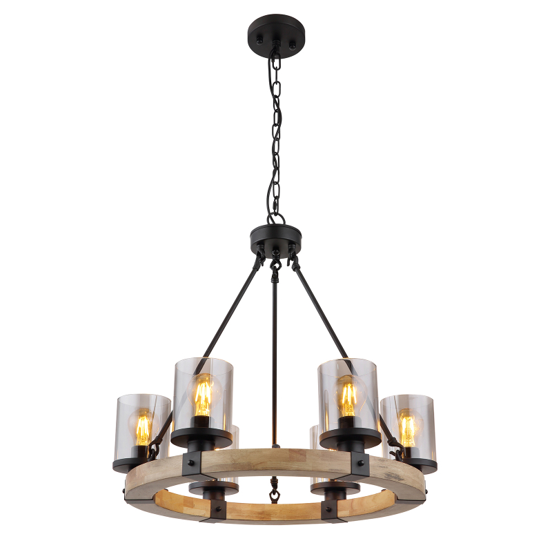 Suspensie de interior LILA - Art. 15555-6H, Globo, Negru/Maro