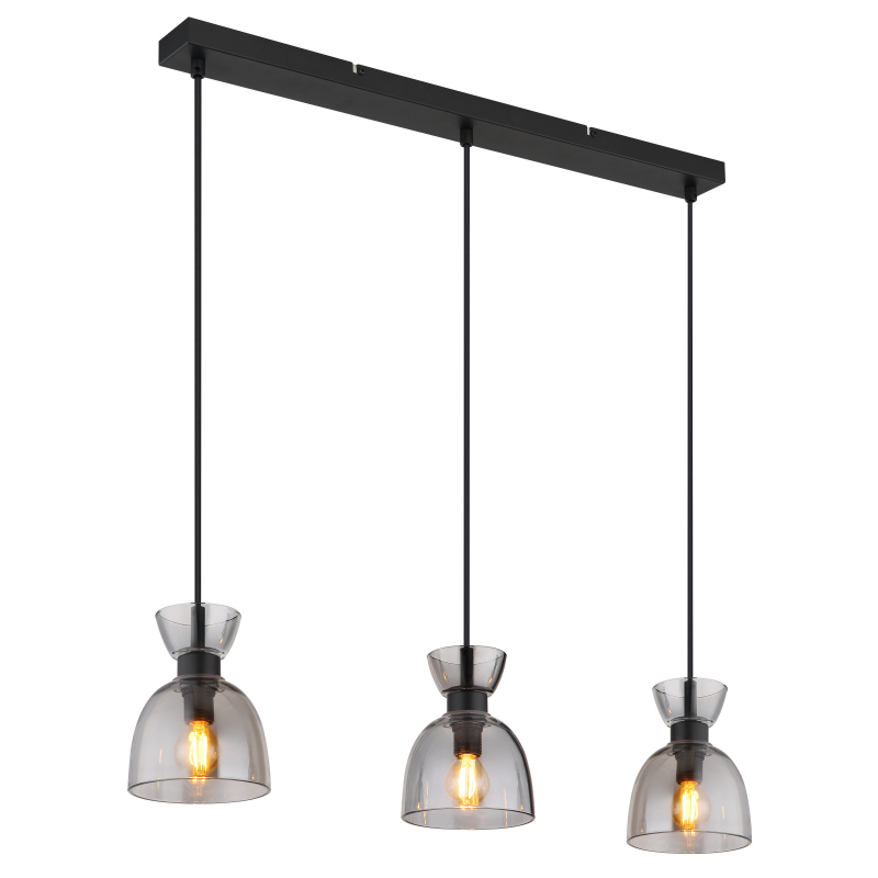 Suspensie de interior MASSEY - Art. 15769S-3, Globo, Fumuriu/Negru