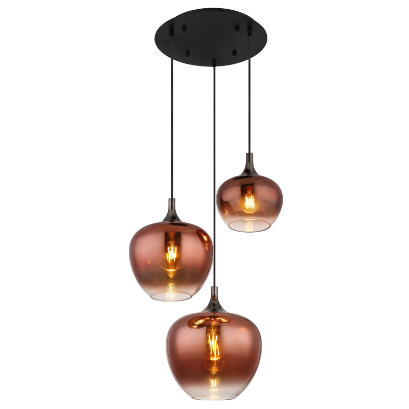 Suspensie de interior MAXY - Art. 15548-3HG, Globo, Cupru/Negru