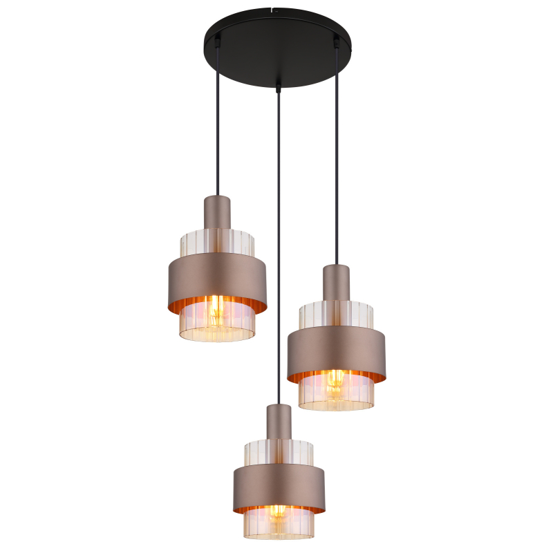 Suspensie de interior MILLEY - Art. 15560-3HA, Globo, Negru/Bronz