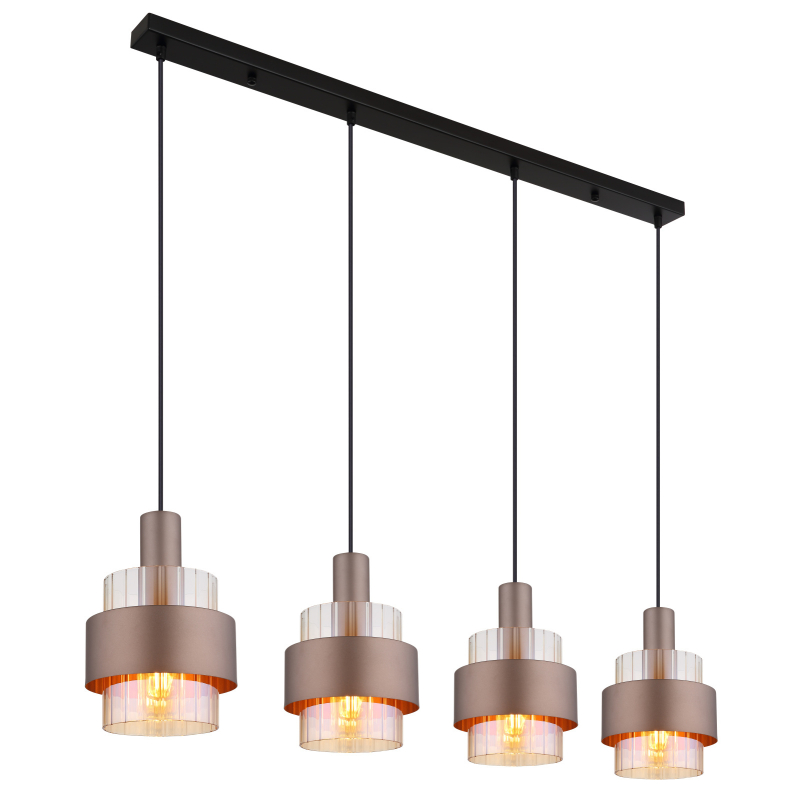 Suspensie de interior MILLEY - Art. 15560-4HA, Globo, Negru/Bronz