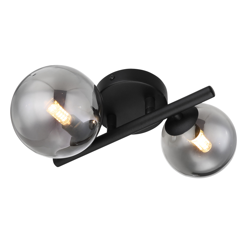 Plafonieră de interior RIHA - Art. 56133-2W, Globo, Negru