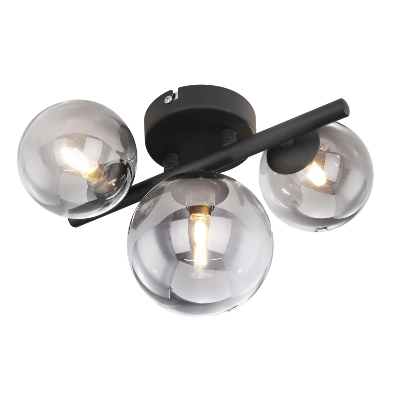 Plafonieră de interior RIHA - Art. 56133-3W, Globo, Negru