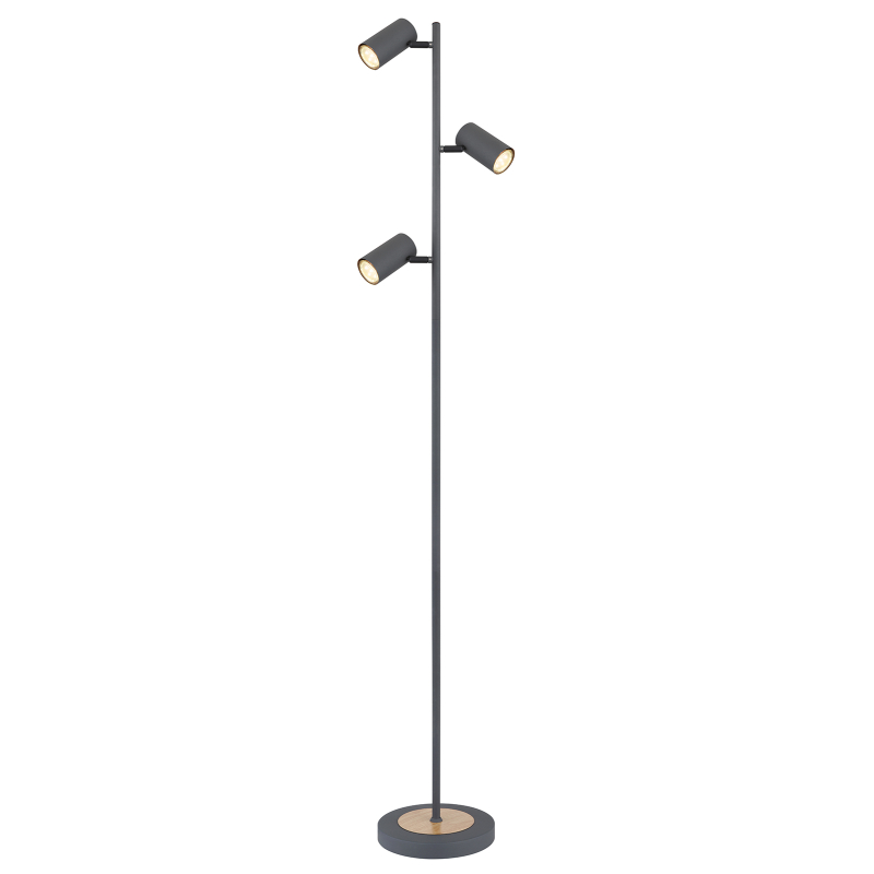 Lampadar de interior ROBBY - Art. 57910SG, Globo, Grafit/Lemn