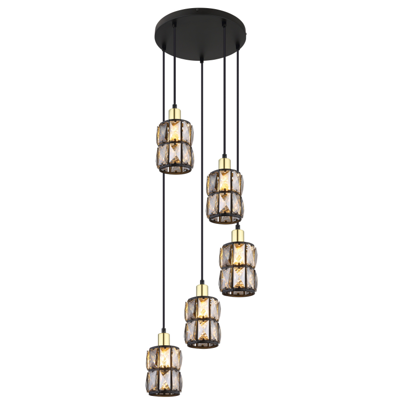 Suspensie de interior WOLLI - Art. 15761-5B, Globo, Negru/Fumuriu
