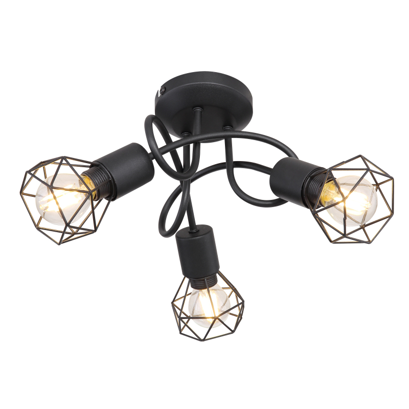 Plafonieră de interior XARA I - Art. 54802S-3D, Globo, Negru