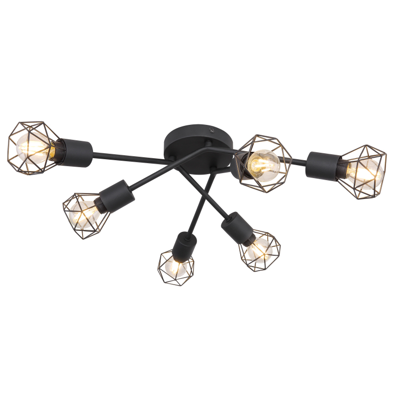 Plafonieră de interior XARA I - Art. 54802S-6, Globo, Negru