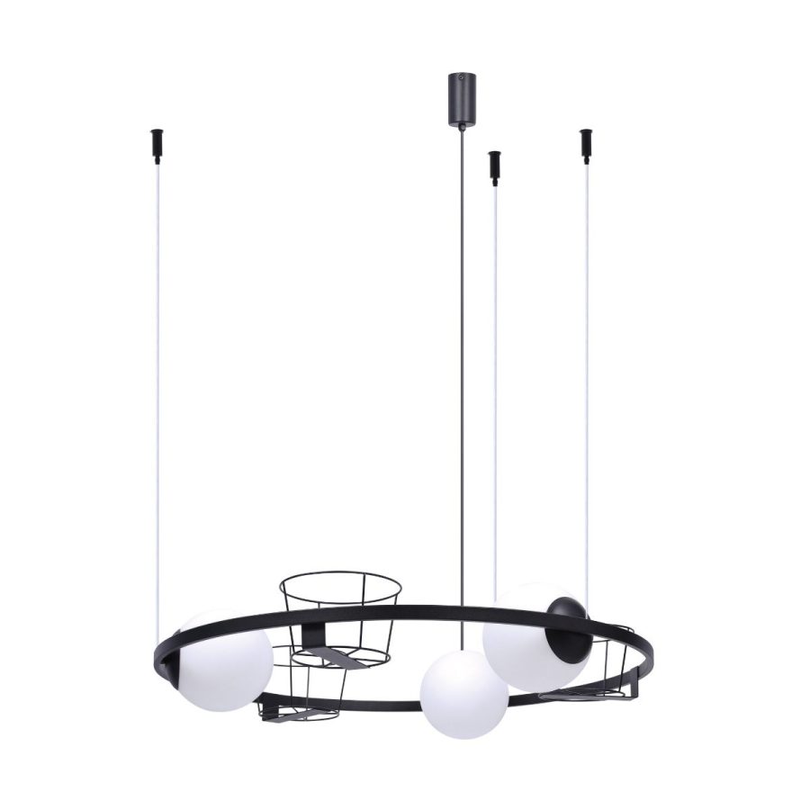 Suspensie de interior PLANT - Art. 5005, Zuma Line, Negru/Alb