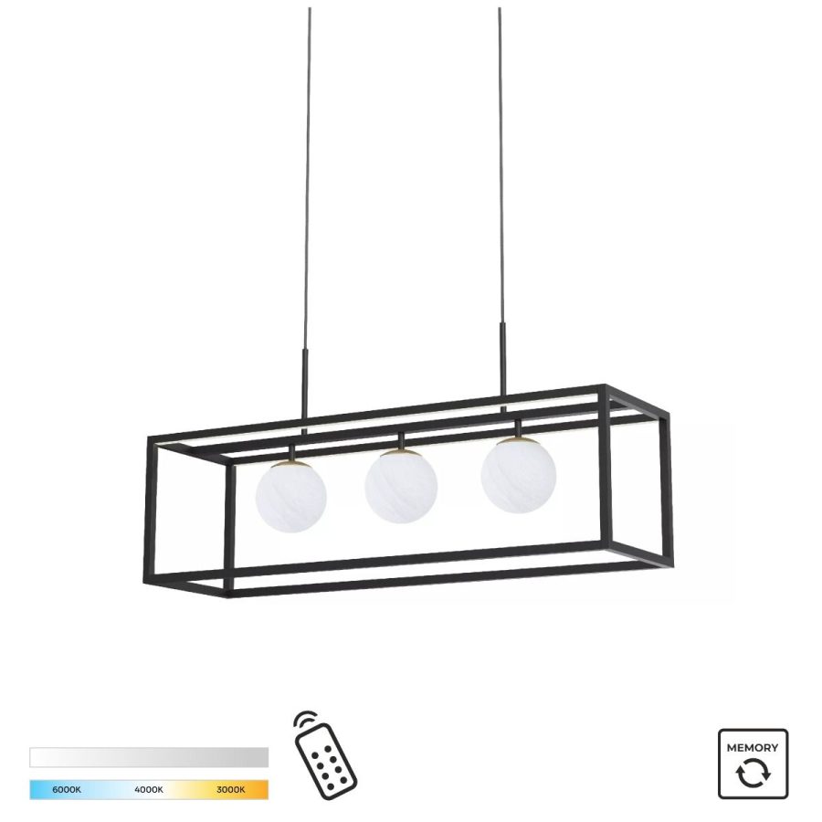 Suspensie de interior PIRO - Art. MD3115-3-3BT, Zuma Line, Negru