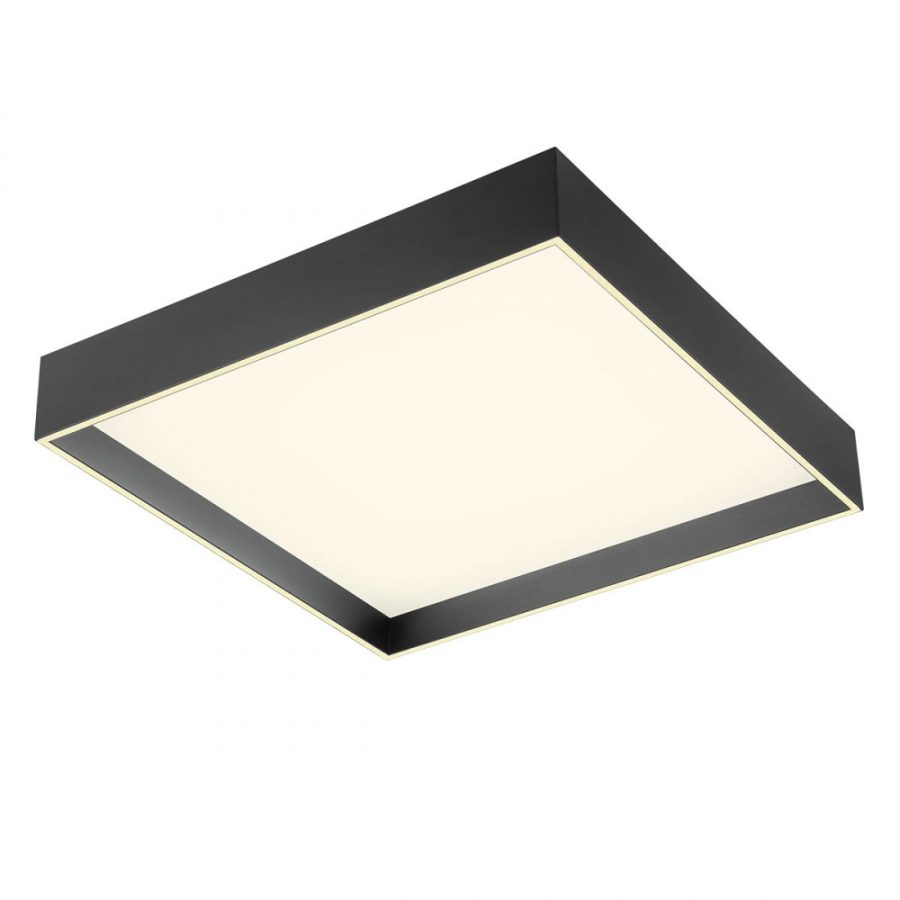 Plafoniera Redo Hover, negru mat, LED CCT, 40W+15W, 3663 lumeni, 2700K/3000K/4000K, L.50 cm, 01-4472