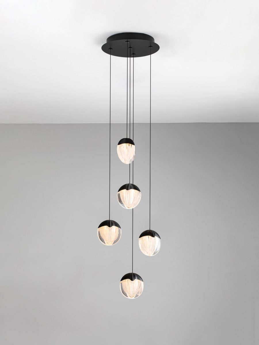 Lustra Nova Luce Alicia, negru mat, LED, 25W, 1575 lumeni, alb cald 3000K, D.33 cm, 9124113