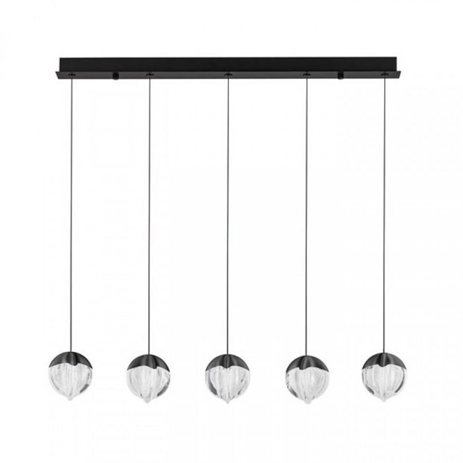 Lustra Nova Luce Alicia, negru mat, LED, 25W, 1575 lumeni, alb cald 3000K, L.96 cm, 9124114