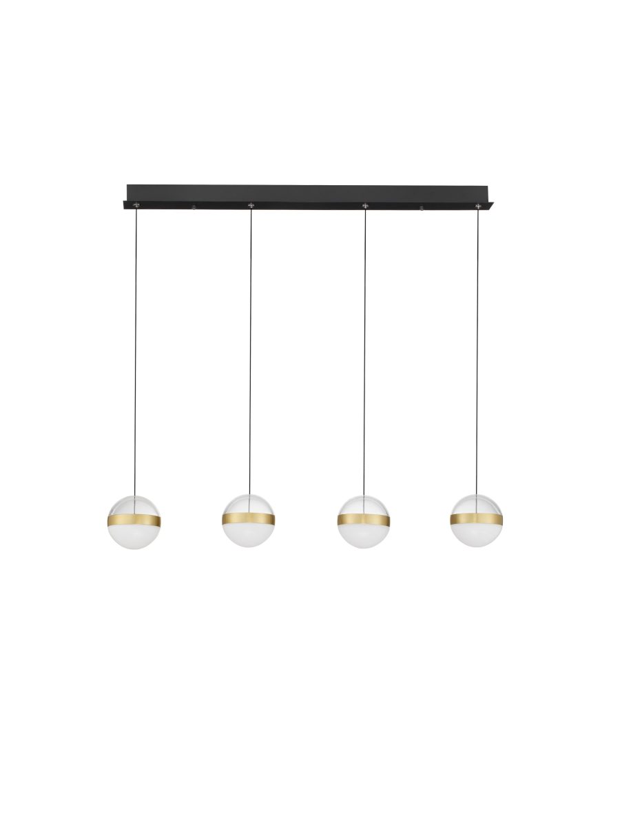Lustra Nova Luce Alaz, alama, LED, 36W, 1592 lumeni, alb cald 3000K, L.90 cm, 9124120