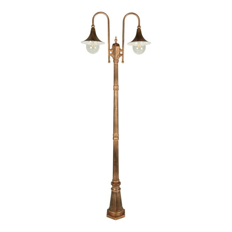 Stâlp de exterior K-8127 BLACK/GOLD - BOSTON, Kaja Lighting, Negru/Auriu