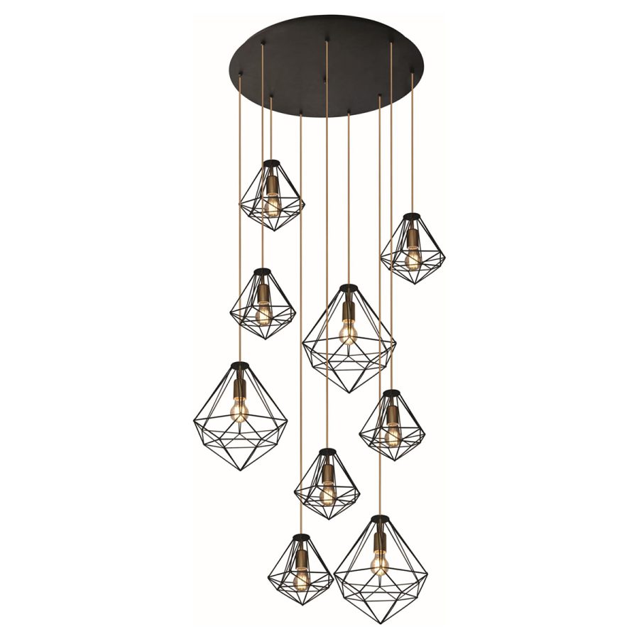 Suspensie de interior KP-06 - MARKO, Kaja Lighting, Negru/Auriu