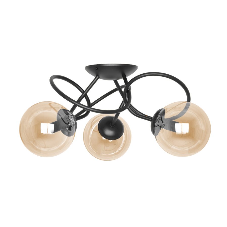 Lustră de interior K-5126 - FLORO, Kaja Lighting, Chihlimbar/Negru