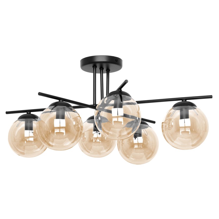 Lustră de interior K-5162 - DELTA, Kaja Lighting, Chihlimbar/Negru