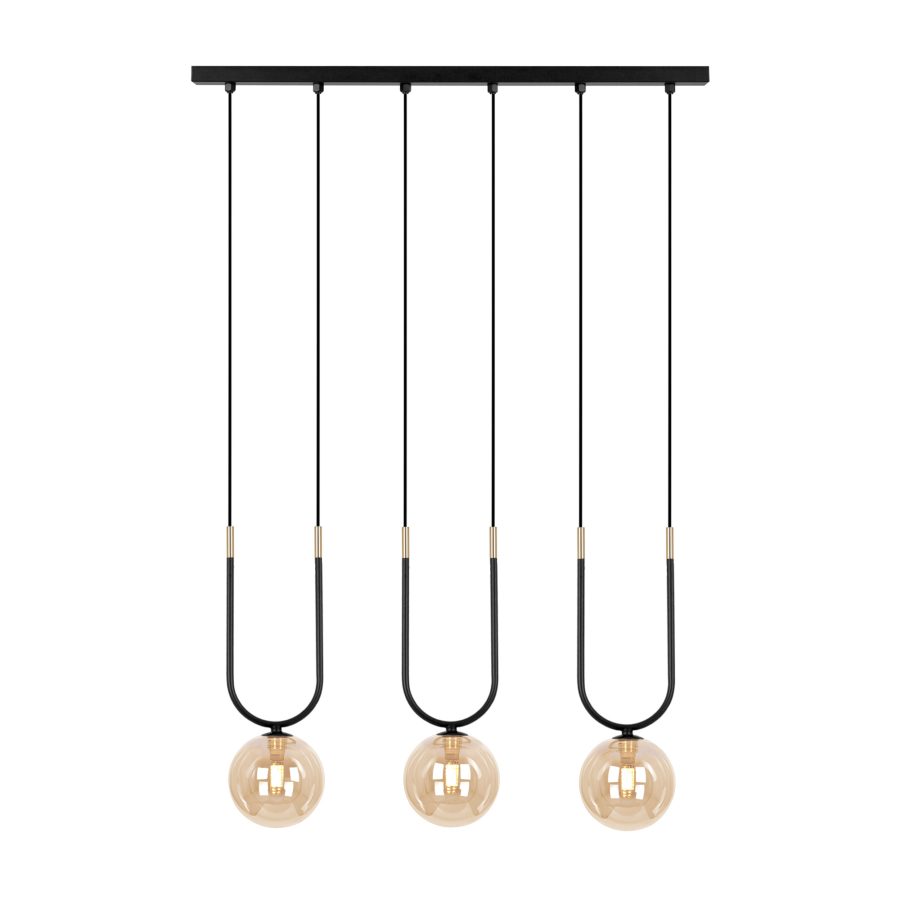 Suspensie de interior K-5596 - GOLDI, Kaja Lighting, Negru/Auriu/Chihlimbar