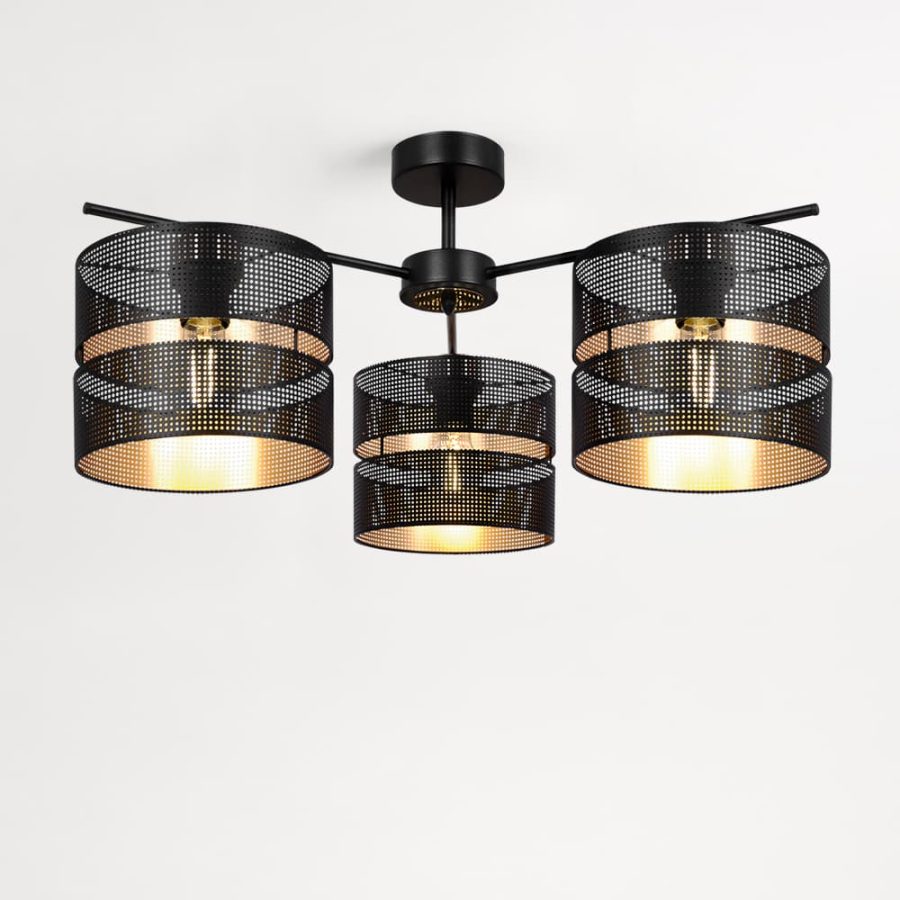 Lustră de interior K-5502 - MALAVI, Kaja Lighting, Negru/Auriu