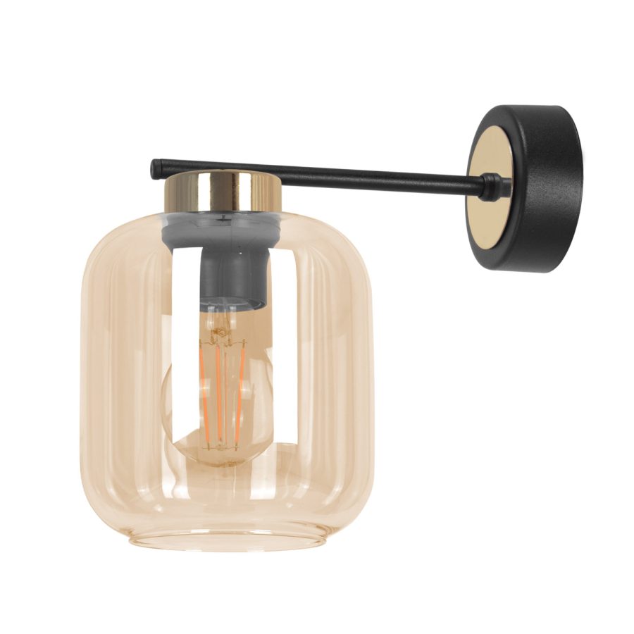 Aplică de interior K-5513 - IGA, Kaja Lighting, Negru/Auriu/Chihlimbar