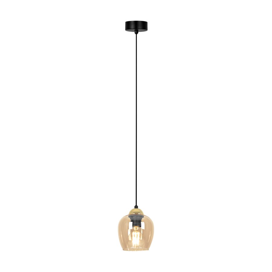 Suspensie de interior K-5605 - TULA, Kaja Lighting, Negru/Auriu/Chihlimbar