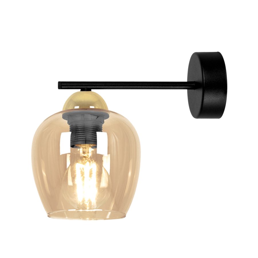 Aplică de interior K-5608 - TULA, Kaja Lighting, Negru/Auriu/Chihlimbar