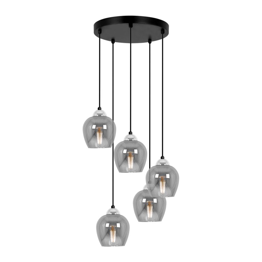 Suspensie de interior K-5612 - NIRA, Kaja Lighting, Negru/Crom
