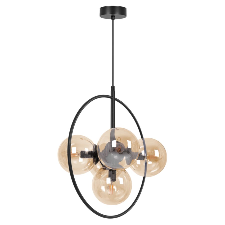 Suspensie de interior K-5369 - PIRO, Kaja Lighting, Negru/Chihlimbar