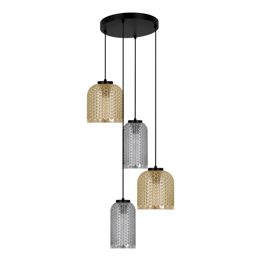 Suspensie de interior K-5637 - INGA, Kaja Lighting, Chihlimbar/Grafit/Negru