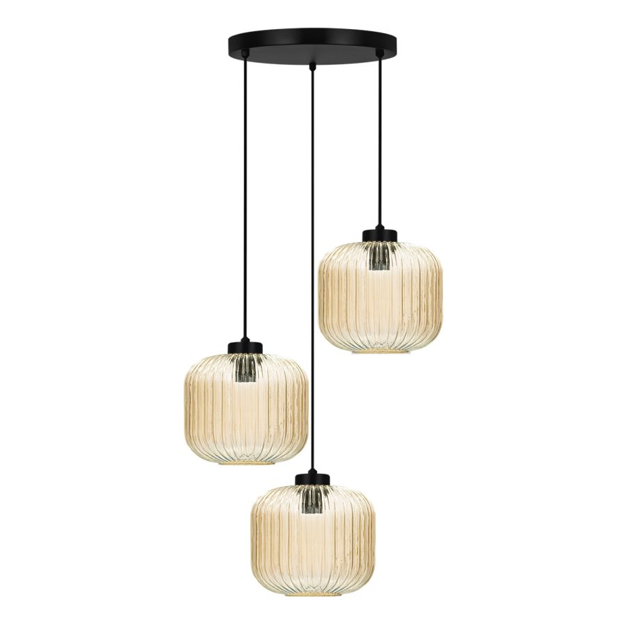 Suspensie de interior K-5654 - CLARK, Kaja Lighting, Chihlimbar/Negru