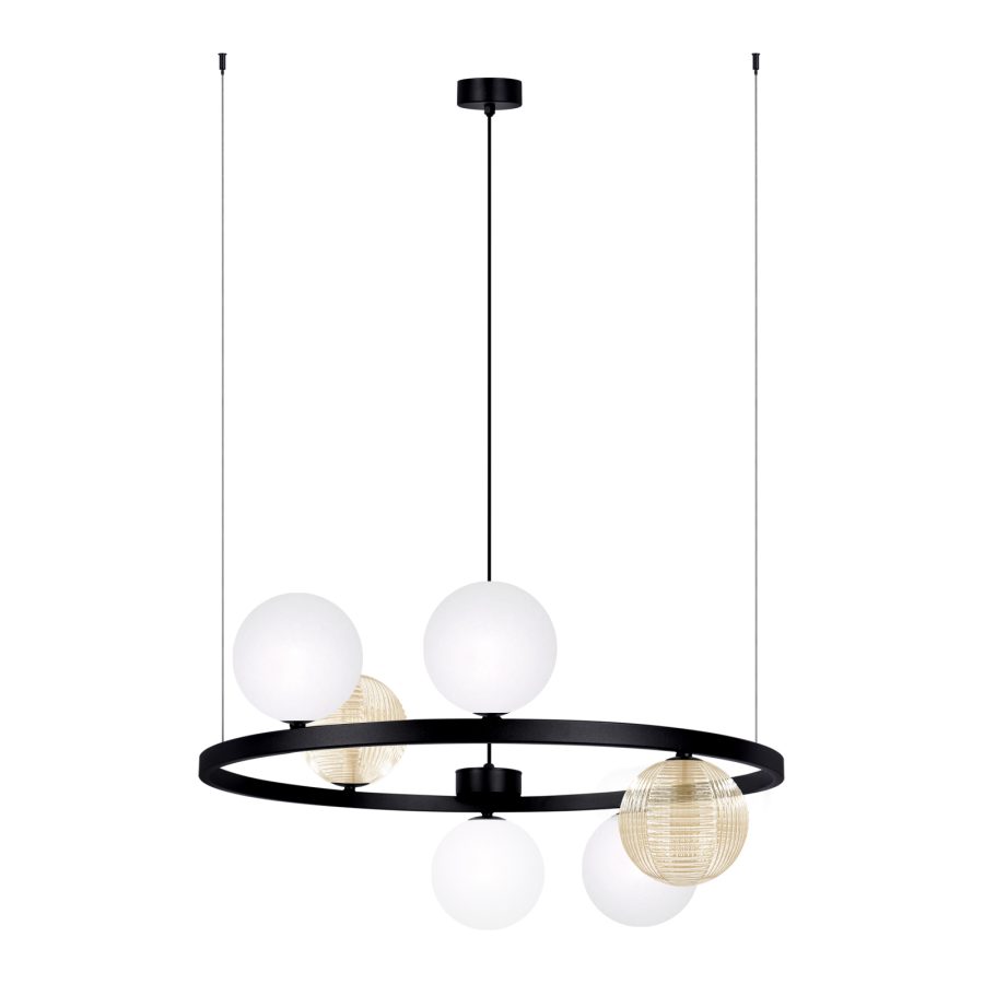 Suspensie de interior K-5695 - SATURNO, Kaja Lighting, Alb/Chihlimbar/Negru