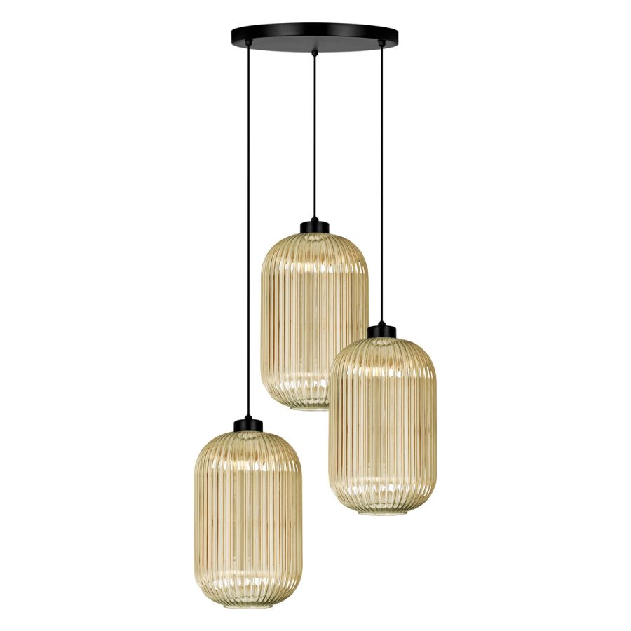 Suspensie de interior K-5746 - FADIGA, Kaja Lighting, Chihlimbar/Negru