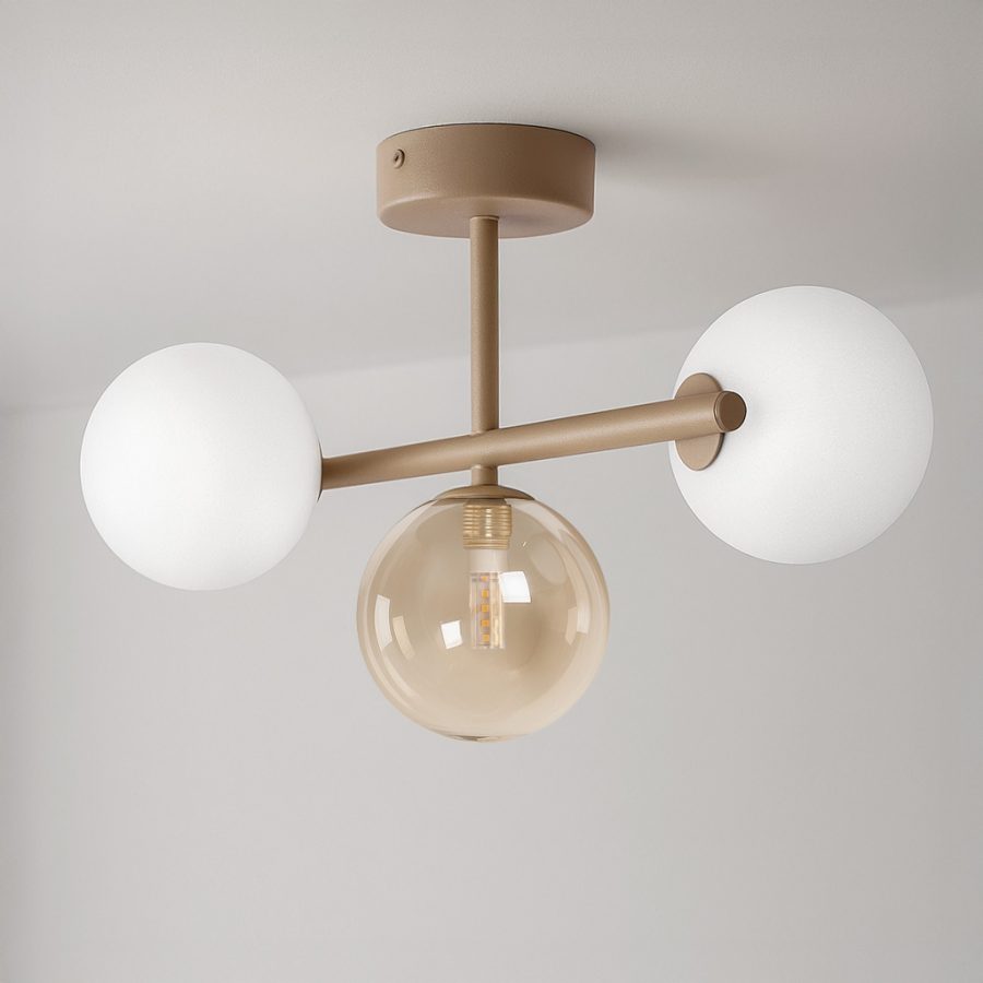 Lustră de interior K-5845 - LEMO, Kaja Lighting, Bej/Opal/Chihlimbar