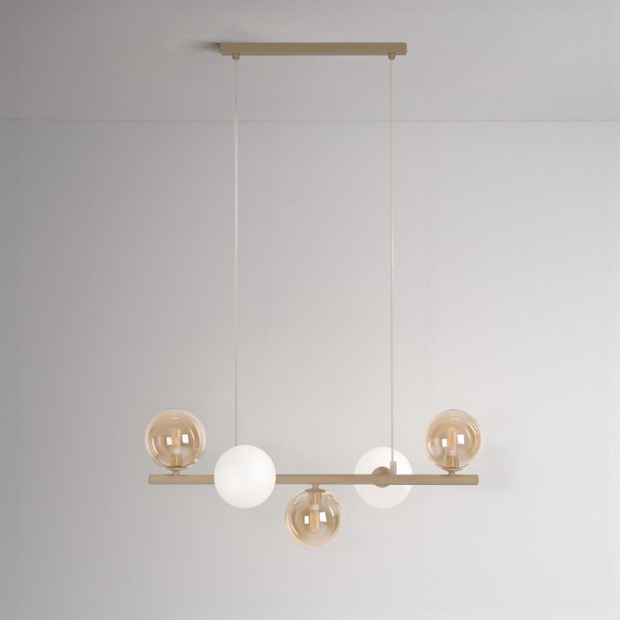 Suspensie de interior K-5846 - LEMO, Kaja Lighting, Bej/Opal/Chihlimbar