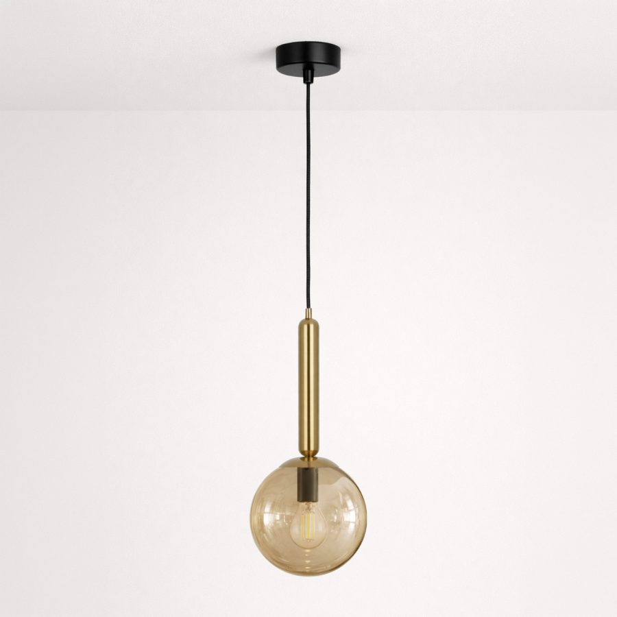 Suspensie de interior K-5865 - YUKI, Kaja Lighting, Negru/Chihlimbar/Patină