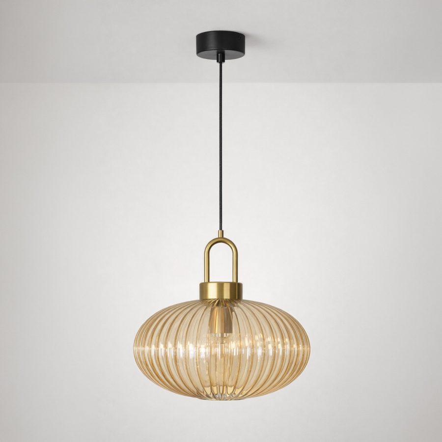 Suspensie de interior K-5855 - AKARI, Kaja Lighting, Negru/Chihlimbar/Patină