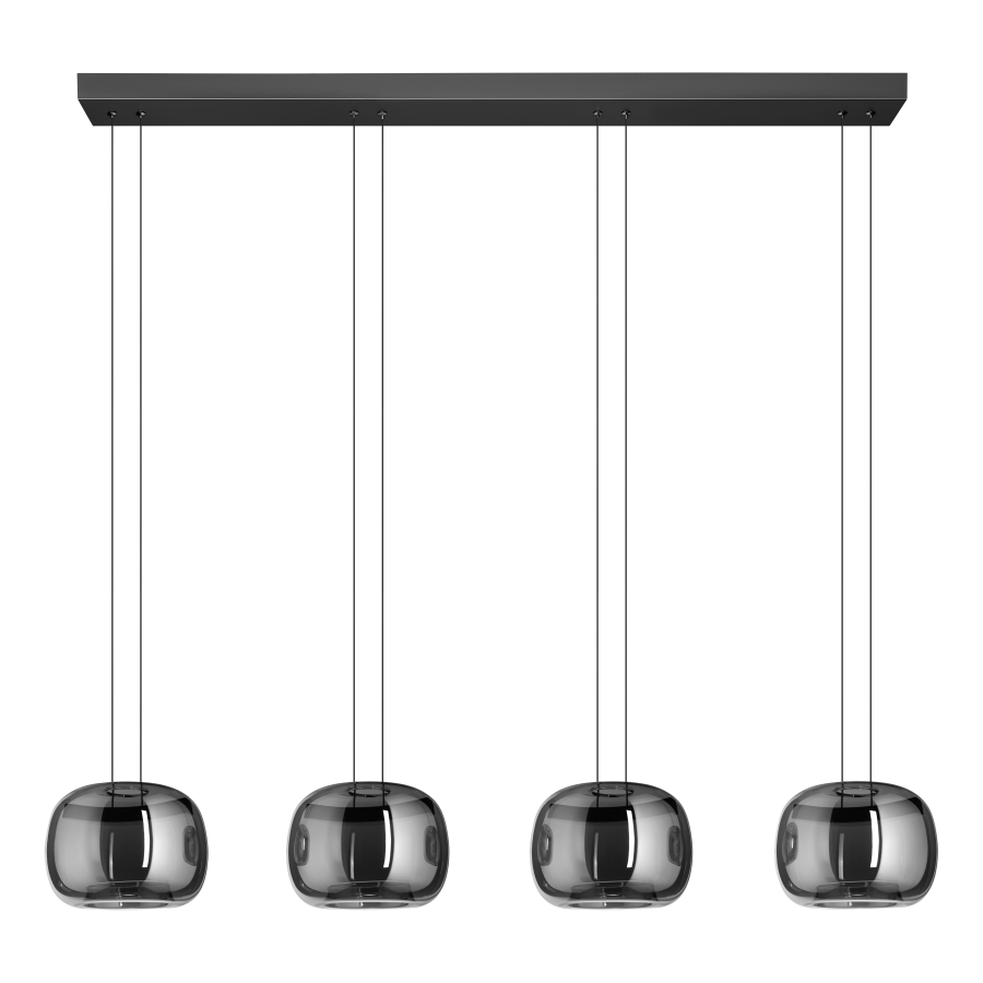Eglo - Lustră LED reglabilă Hortunas 390433, suspendată pe cablu 4xLED/5,8W/230V negru/fumuriu