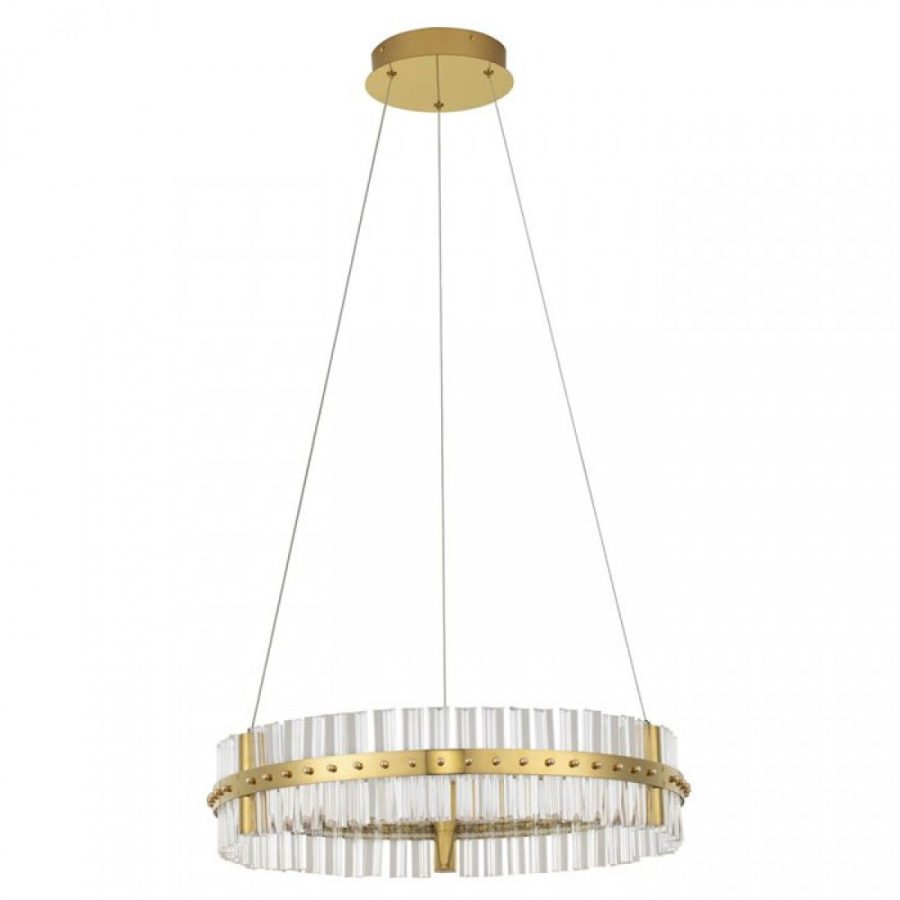 Suspensie Nova Luce Olimpia, auriu, LED, 45W, 4679 lumeni, alb cald 3500K, D.60 cm, 9019733