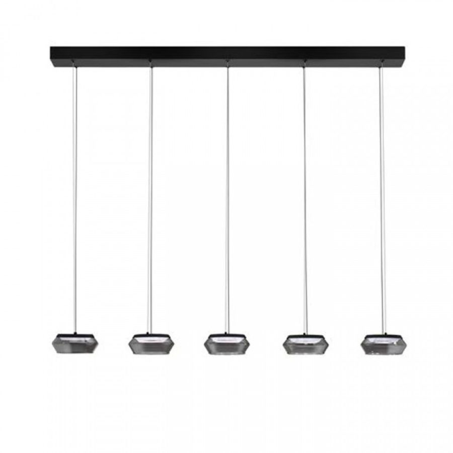 Lustra Nova Luce Jailyn, negru, LED, 40W, 1600 lumeni, alb cald 3000K, L.108 cm, 9236104